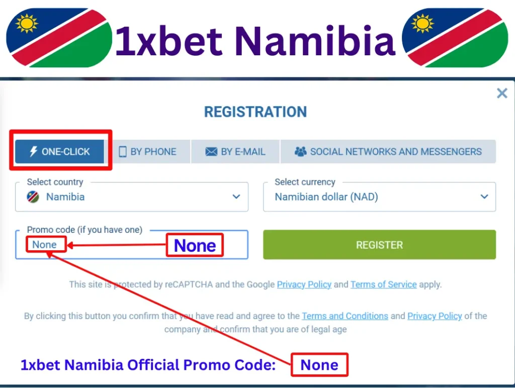 1xbet Namibia Register